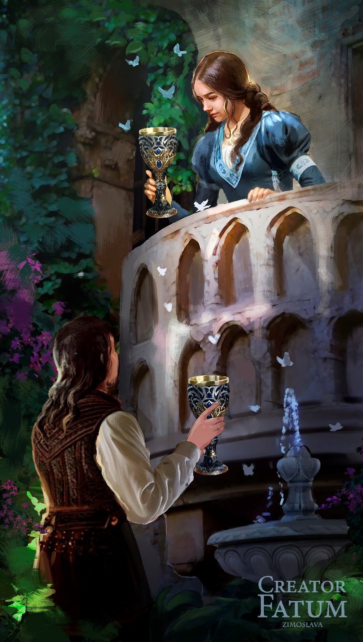 2 Кубков Таро Уэйта