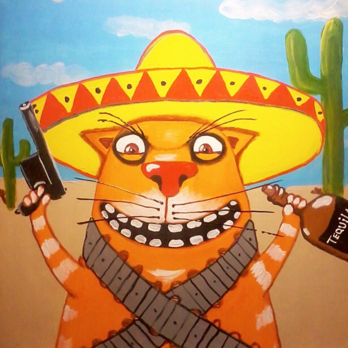 Хитрый кот в мексике живет. Вася Ложкин картины. Вася Ложкин коты. Художник коты Вася Ложкин. Картины Васи Ложкина коты.