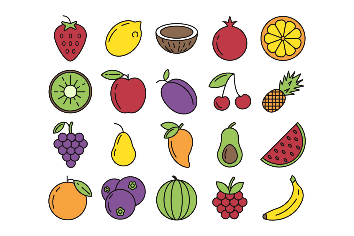 Символы фруктов. Значок фрукты. Пиктограммы фруктов. Иконки векторных фруктов. Фрукты ягоды вектор.