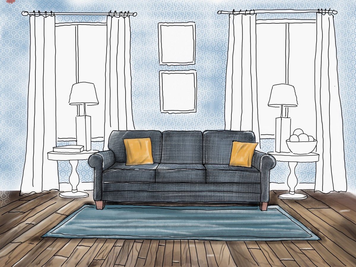 Нарисованное мультяшная гостиная комната