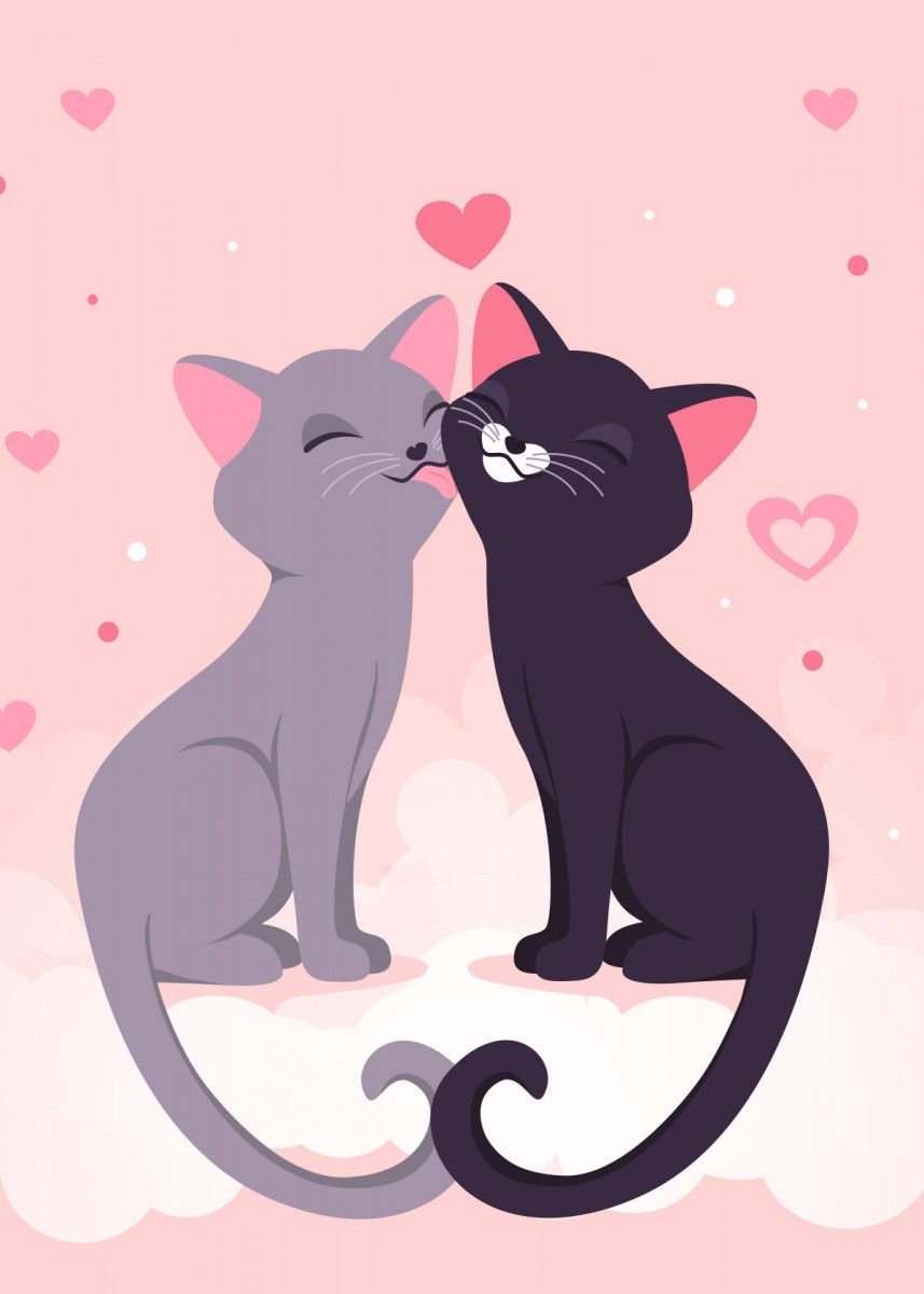 С днем влюбленных котики