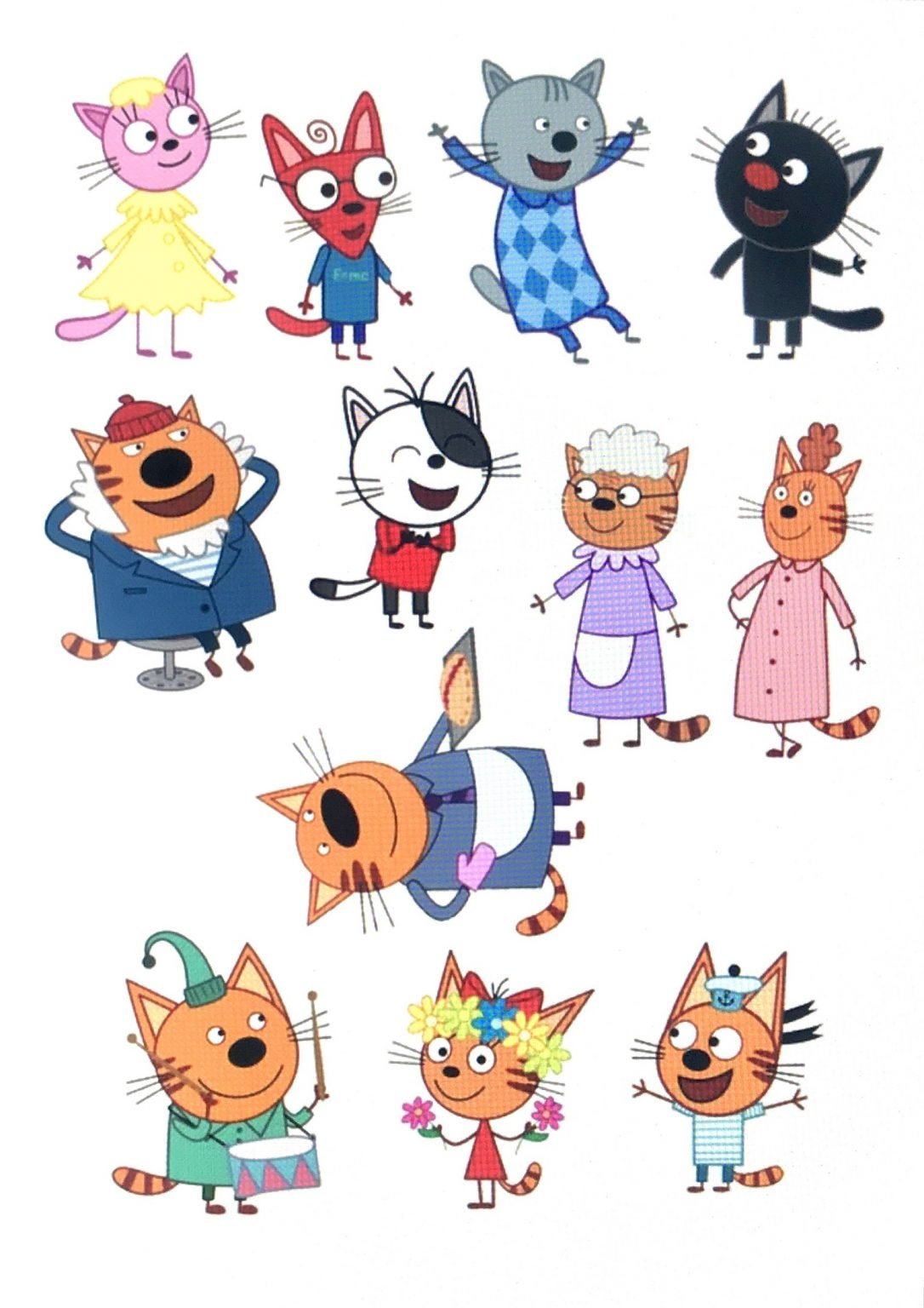 Герои из мультика три кота