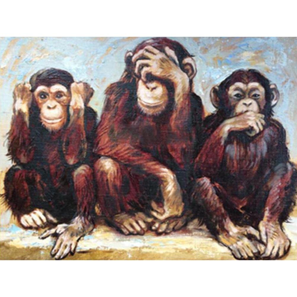 Обезьянки три черно белые