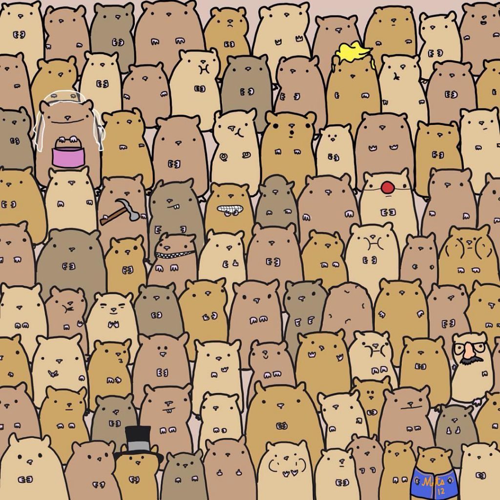 Найдите панду среди снеговиков