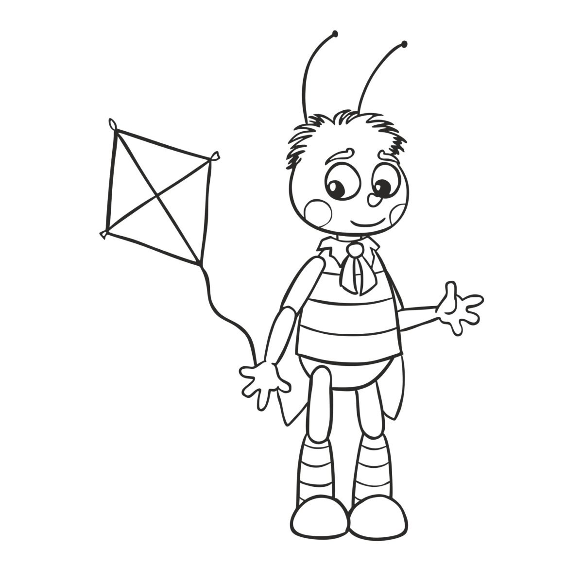 Раскраска Лунтик Кузя Мила Пчеленок