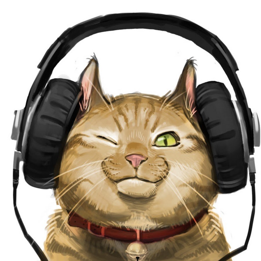 Аватарка кот в наушниках