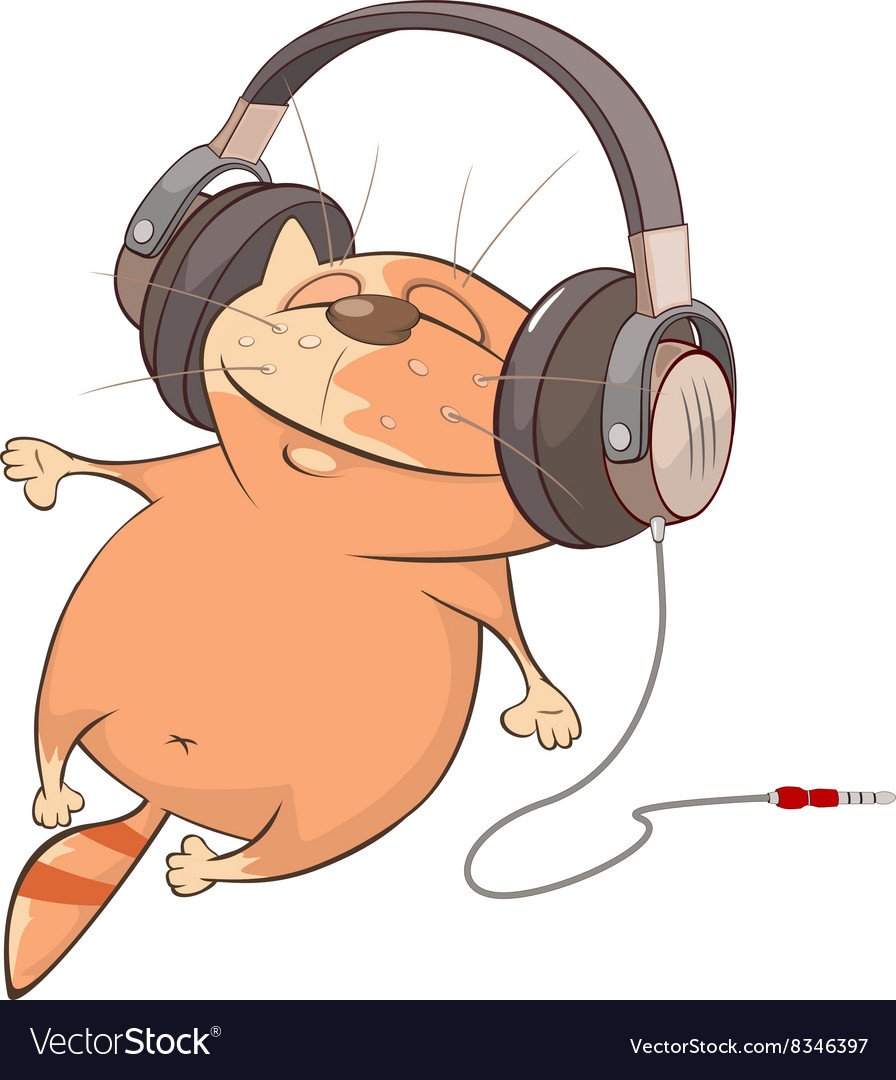 Лиса в наушниках арт