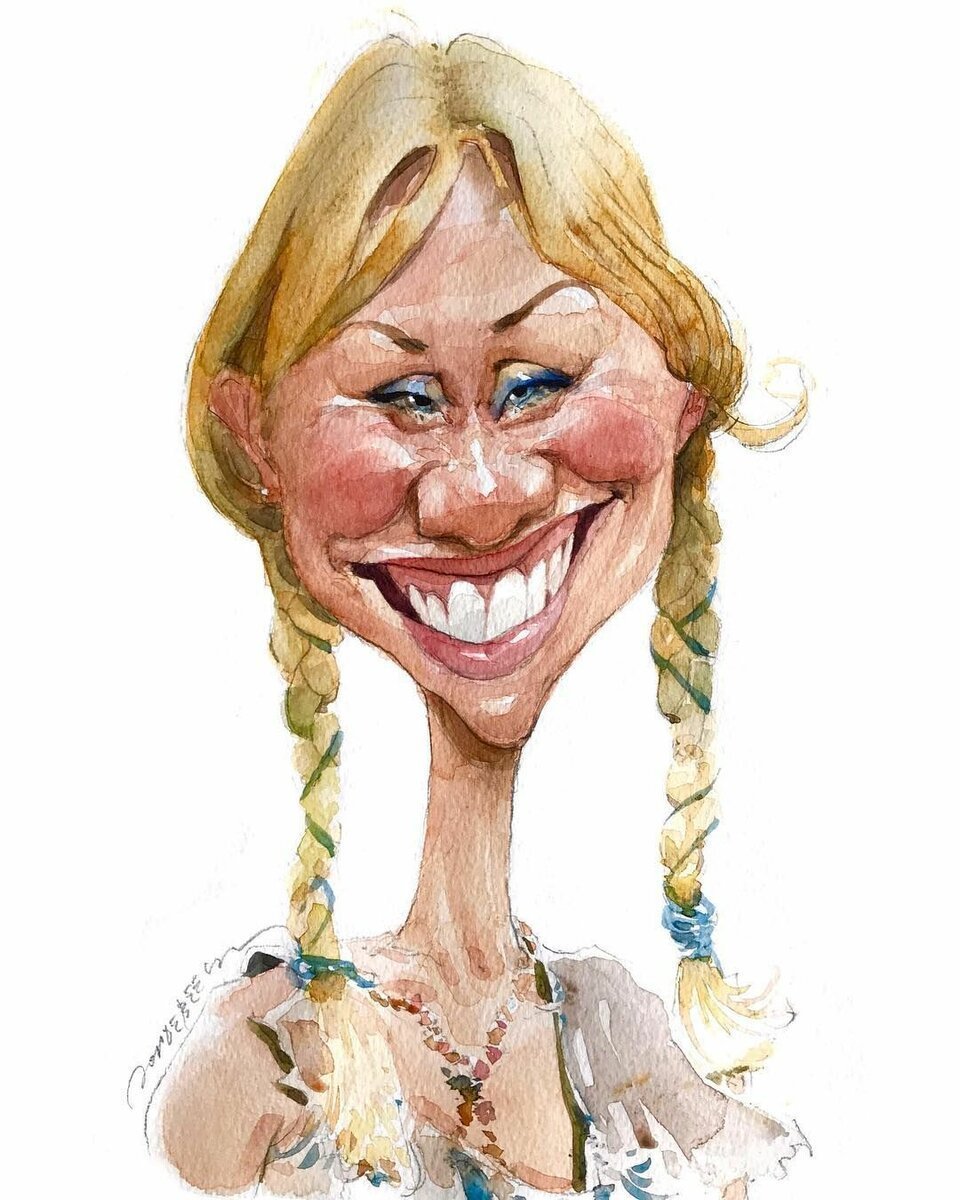 Шарж женщина в шубе