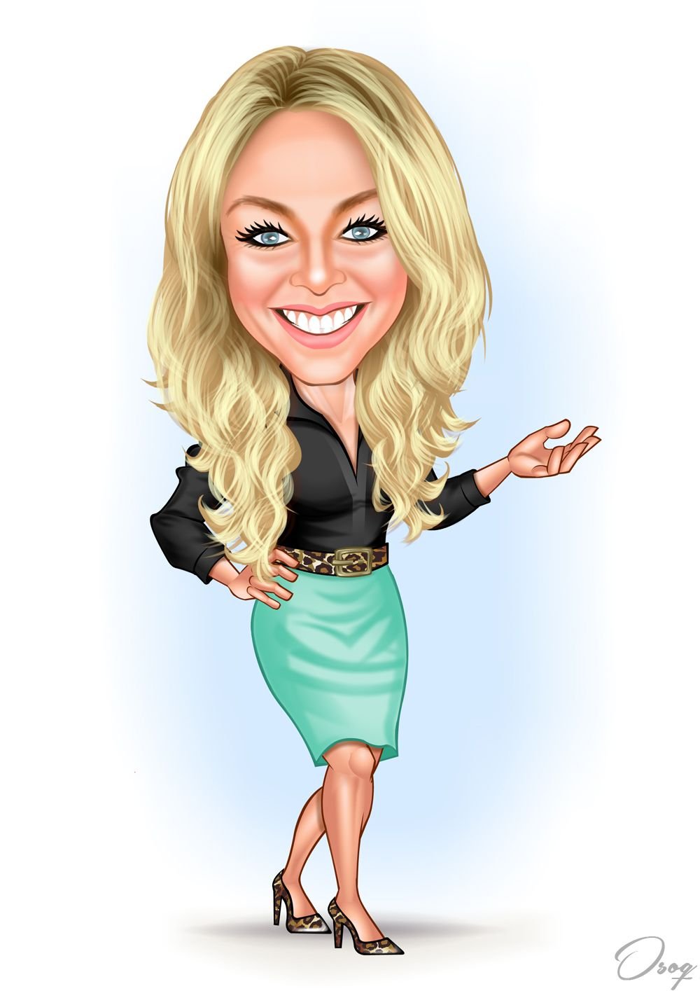 Карикатура девушки