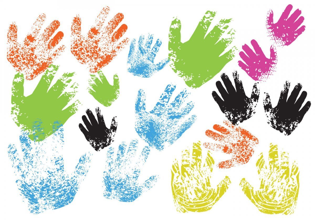 Разноцветные Отпечатки ладошек