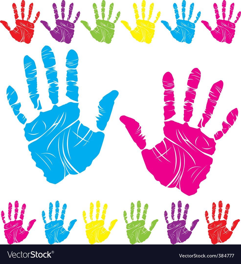 Разноцветные Отпечатки ладошек