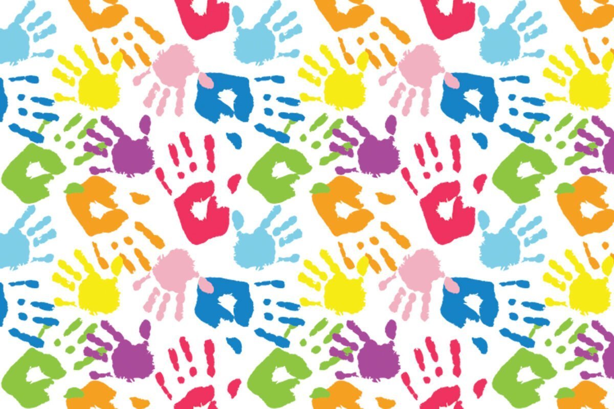 Фон цветные ладошки