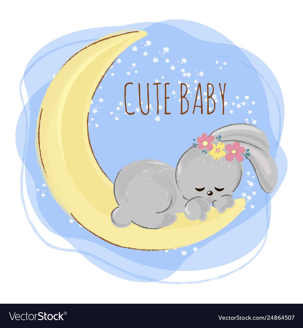 Зайчик спит вектор