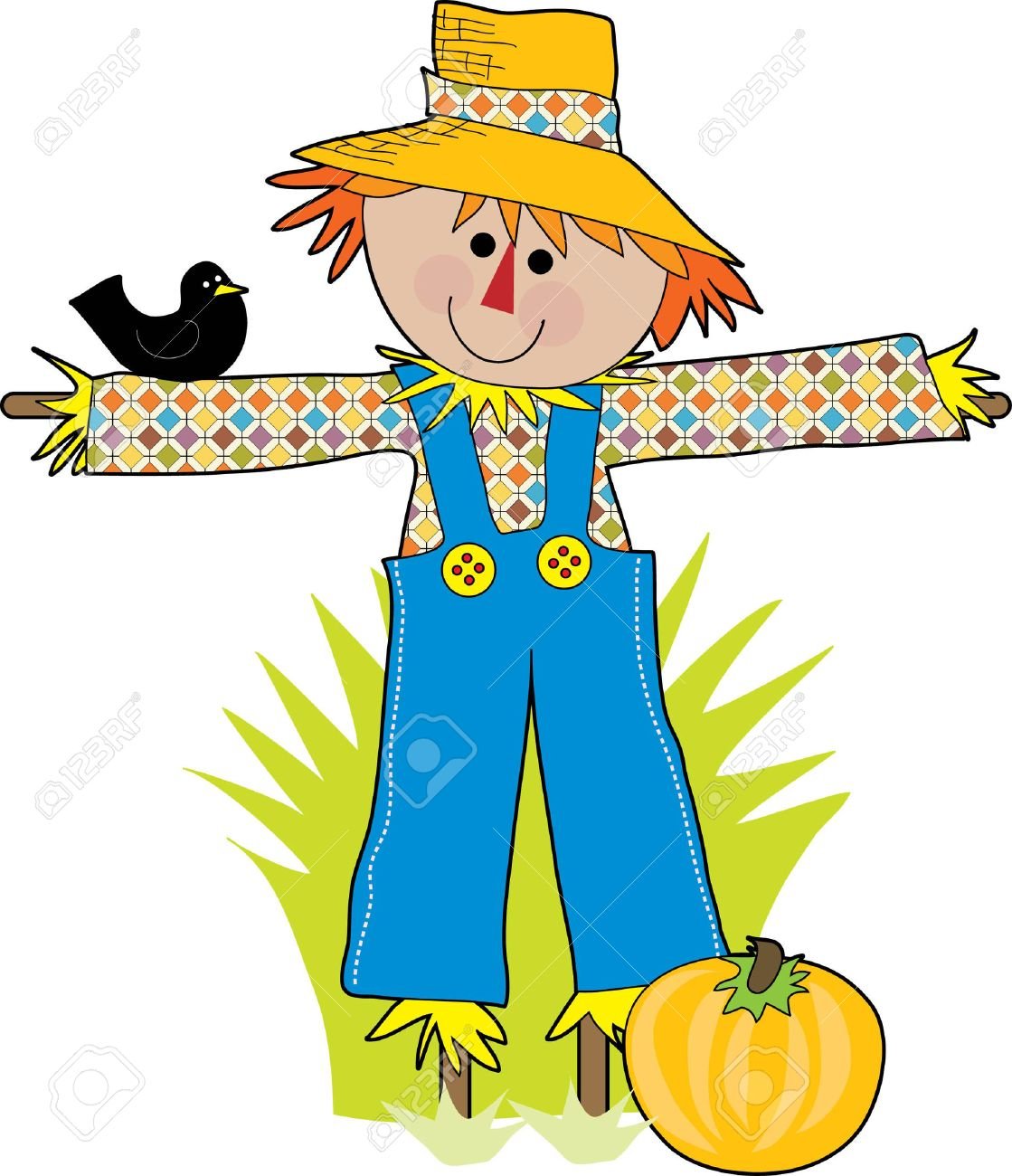 Раскраска пугало огородное для детей