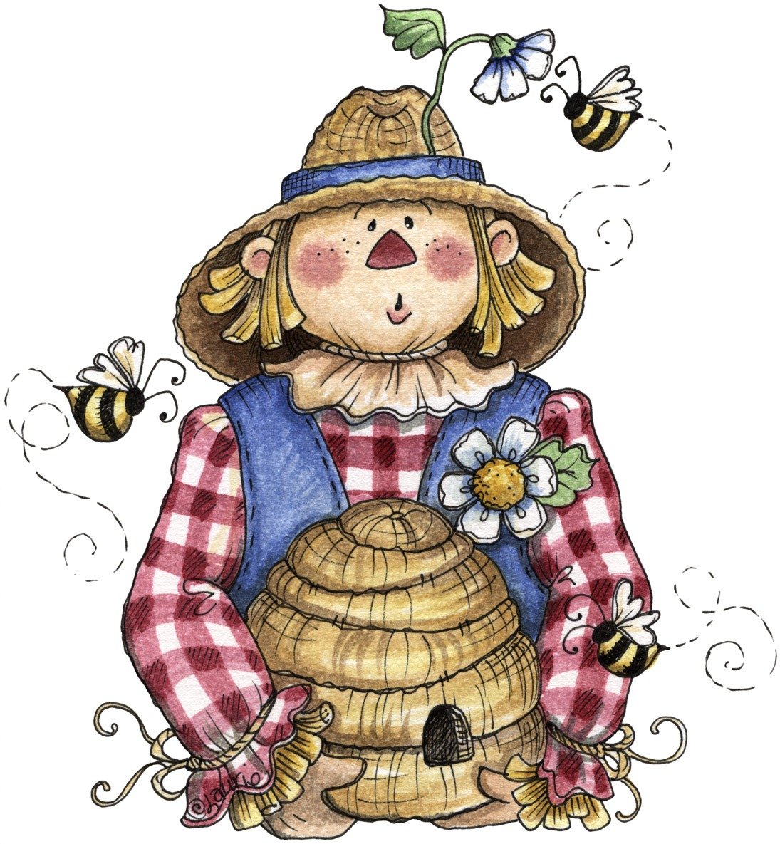 Огородное пугало вектор