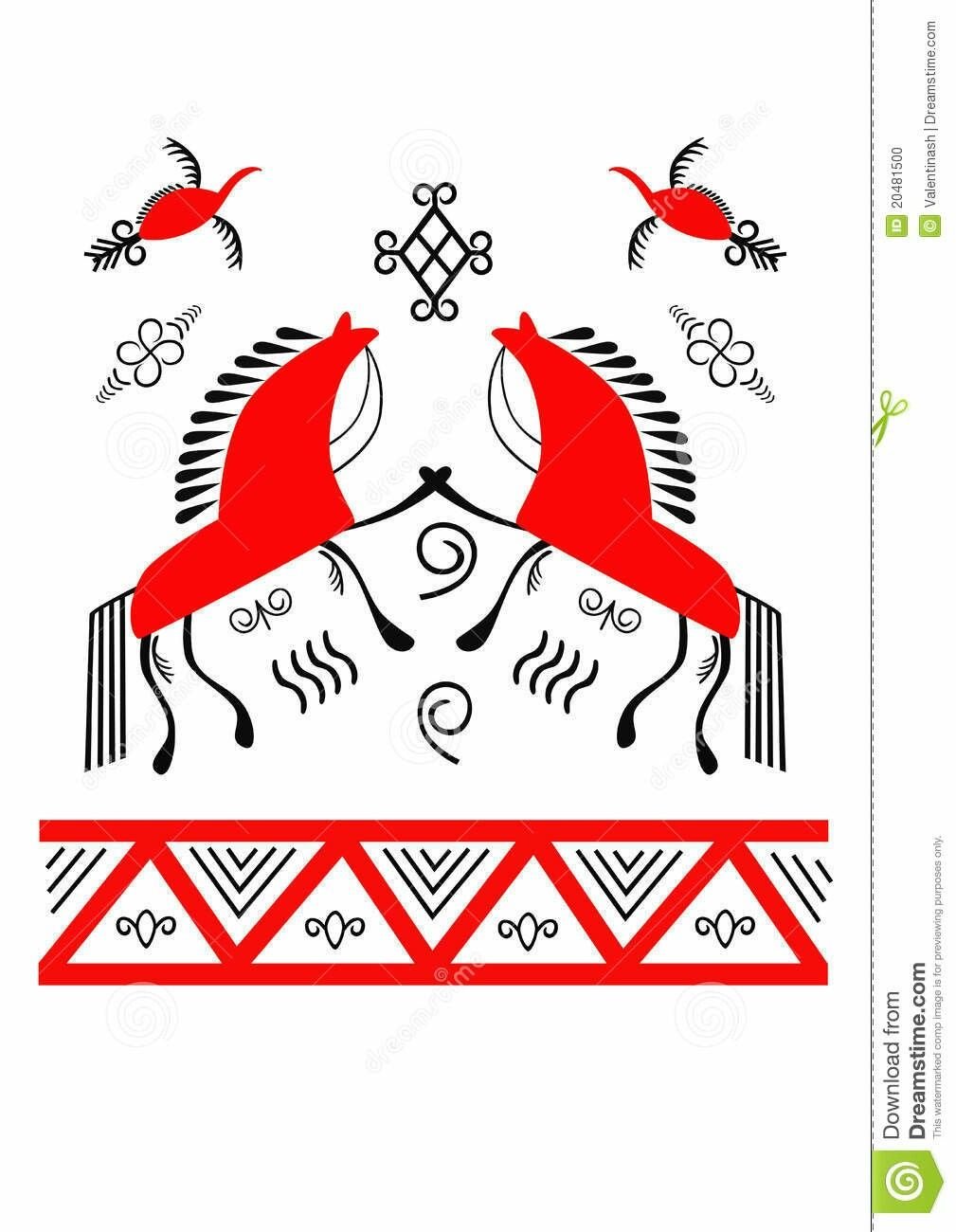 Мезенская роспись трафареты