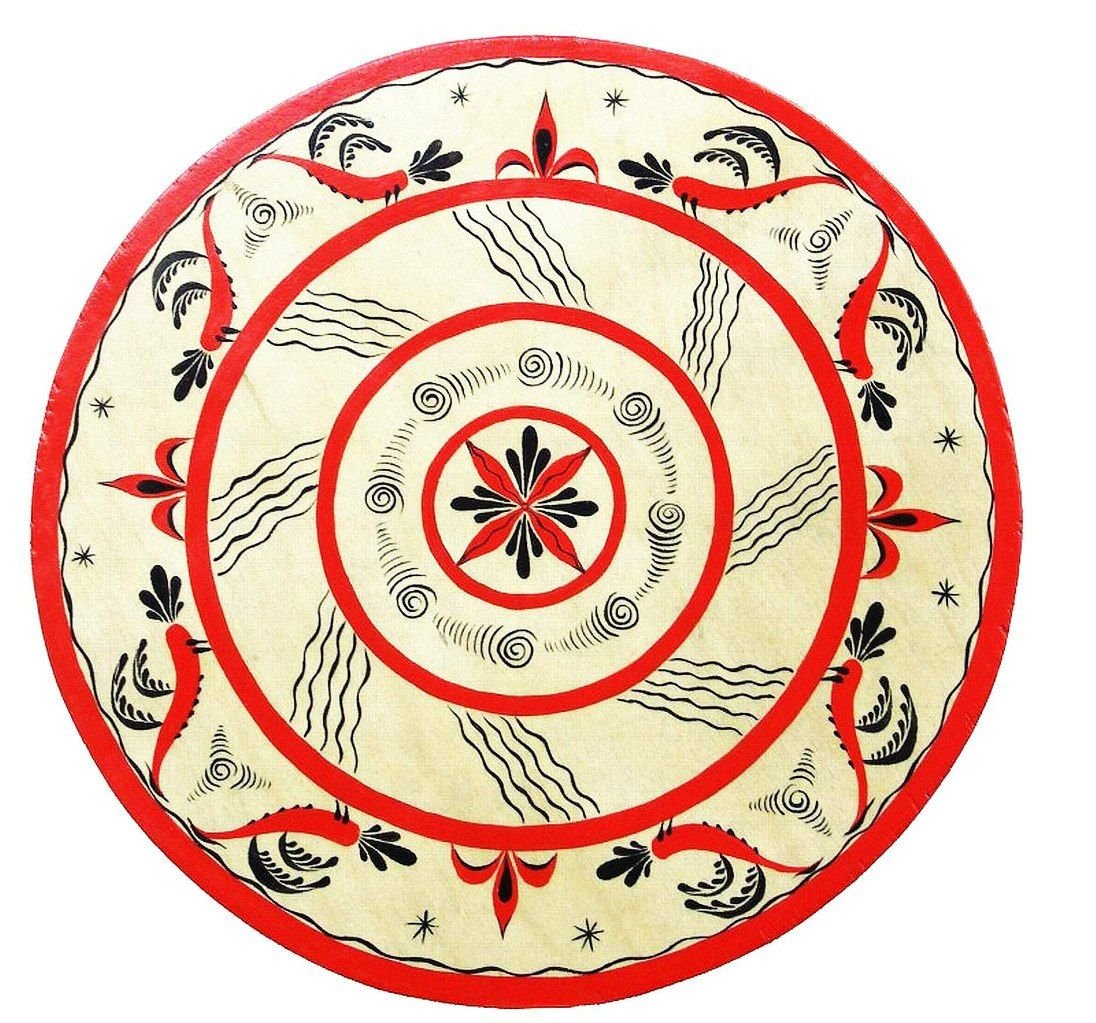 Роспись дощечки Мезенская роспись