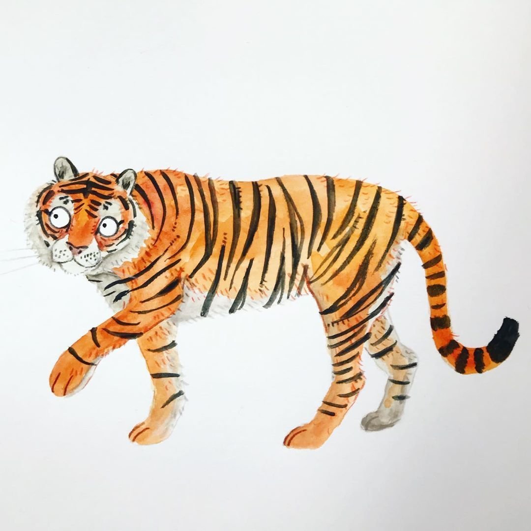 Амурский тигр арт в полный рост