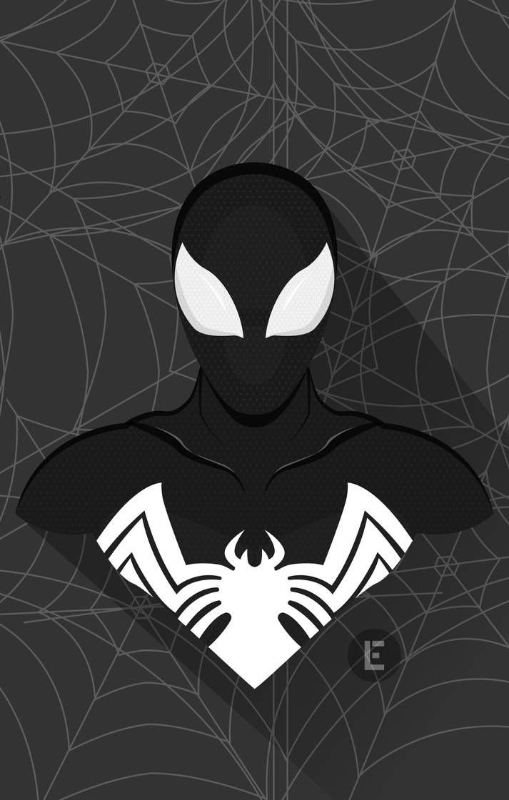 Человек паук в чёрном костюме