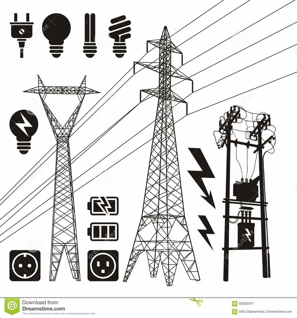 Силуэт линии электропередачи