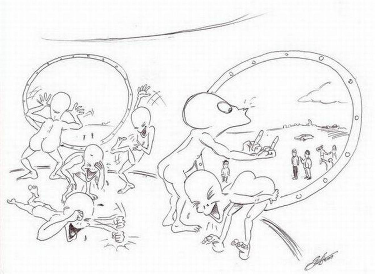 Карикатуры на пришельцев