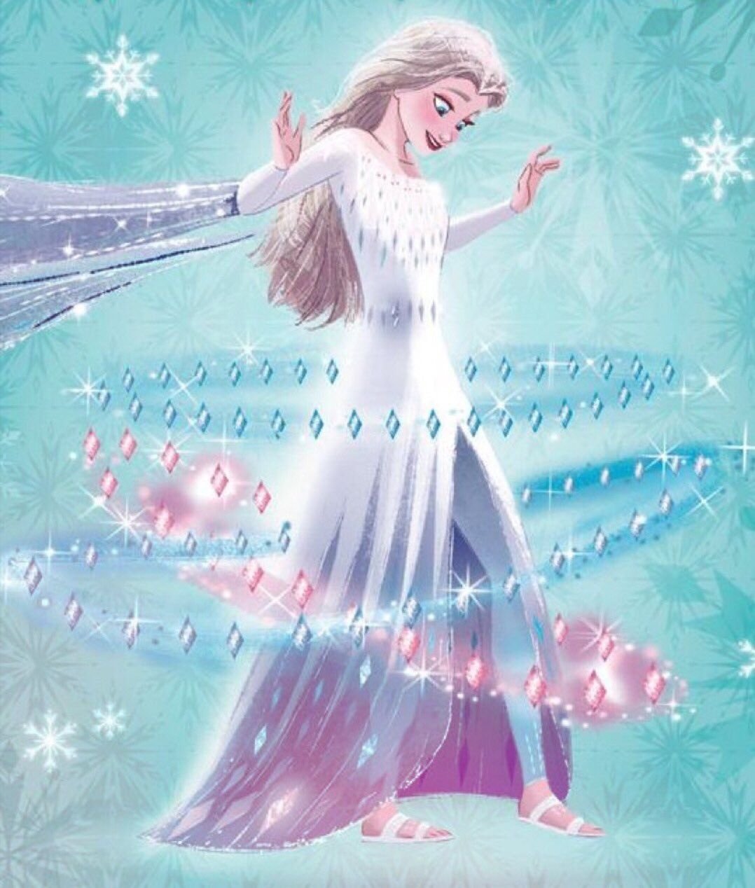 Elsa Frozen 2 в белом платье