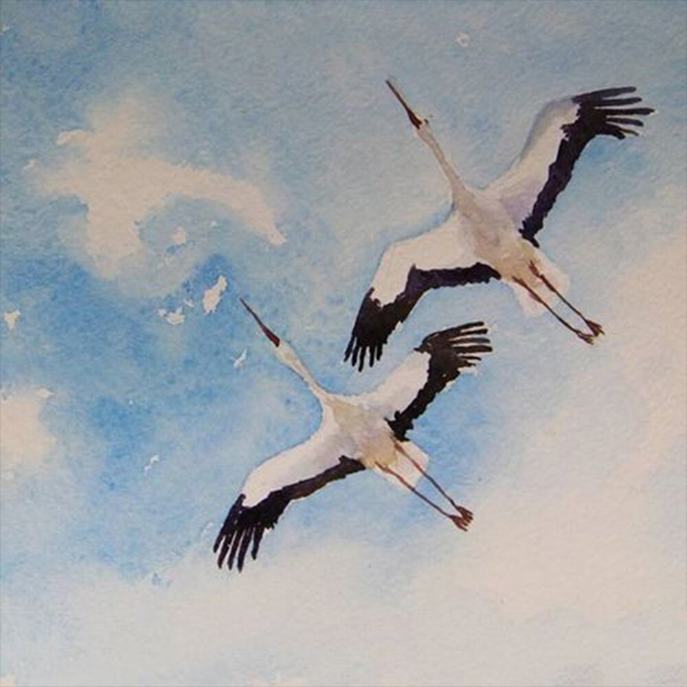 Журавль в небе рисунок