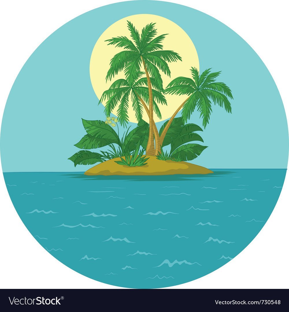 Нарисовать остров в океане