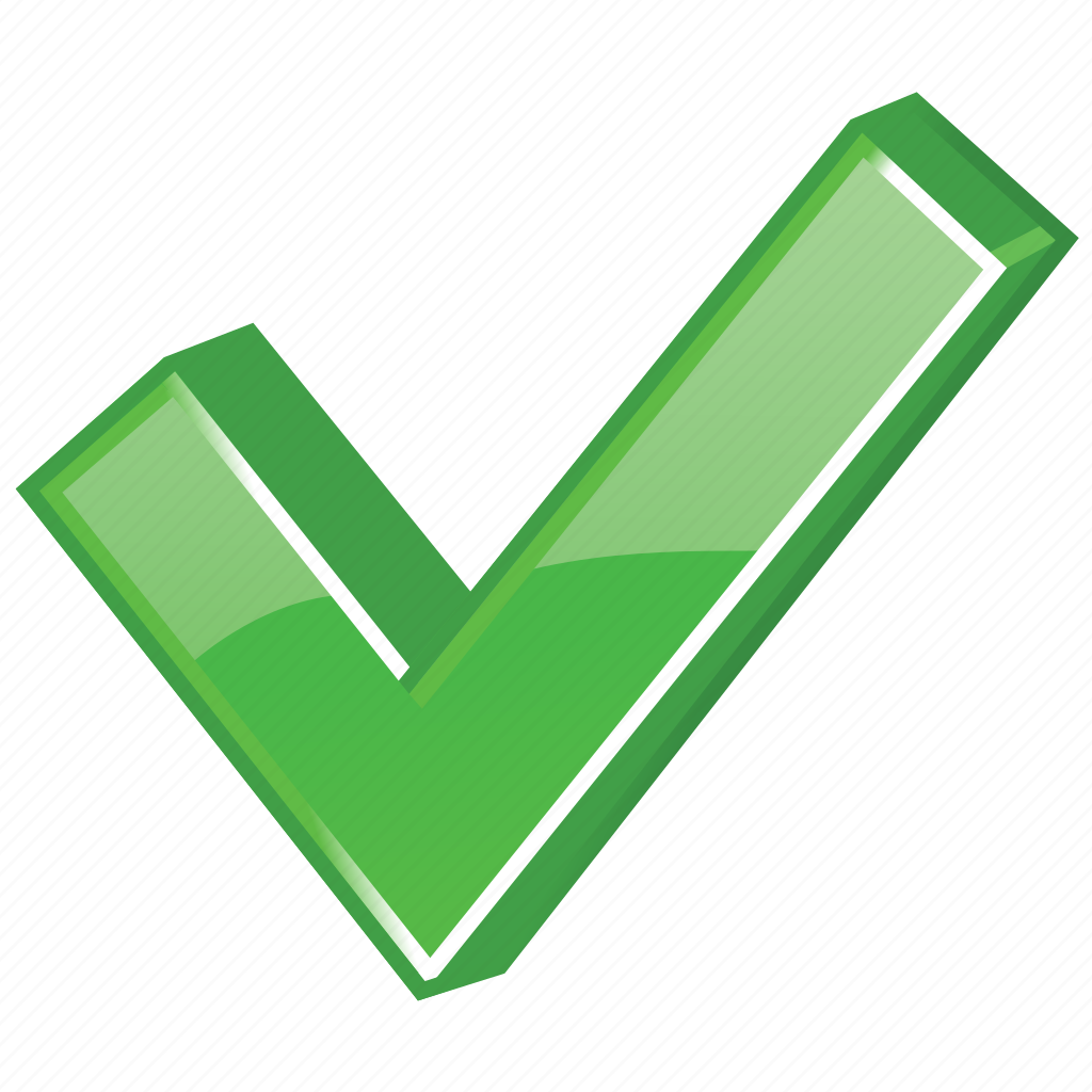 Маленькая зеленая галочка