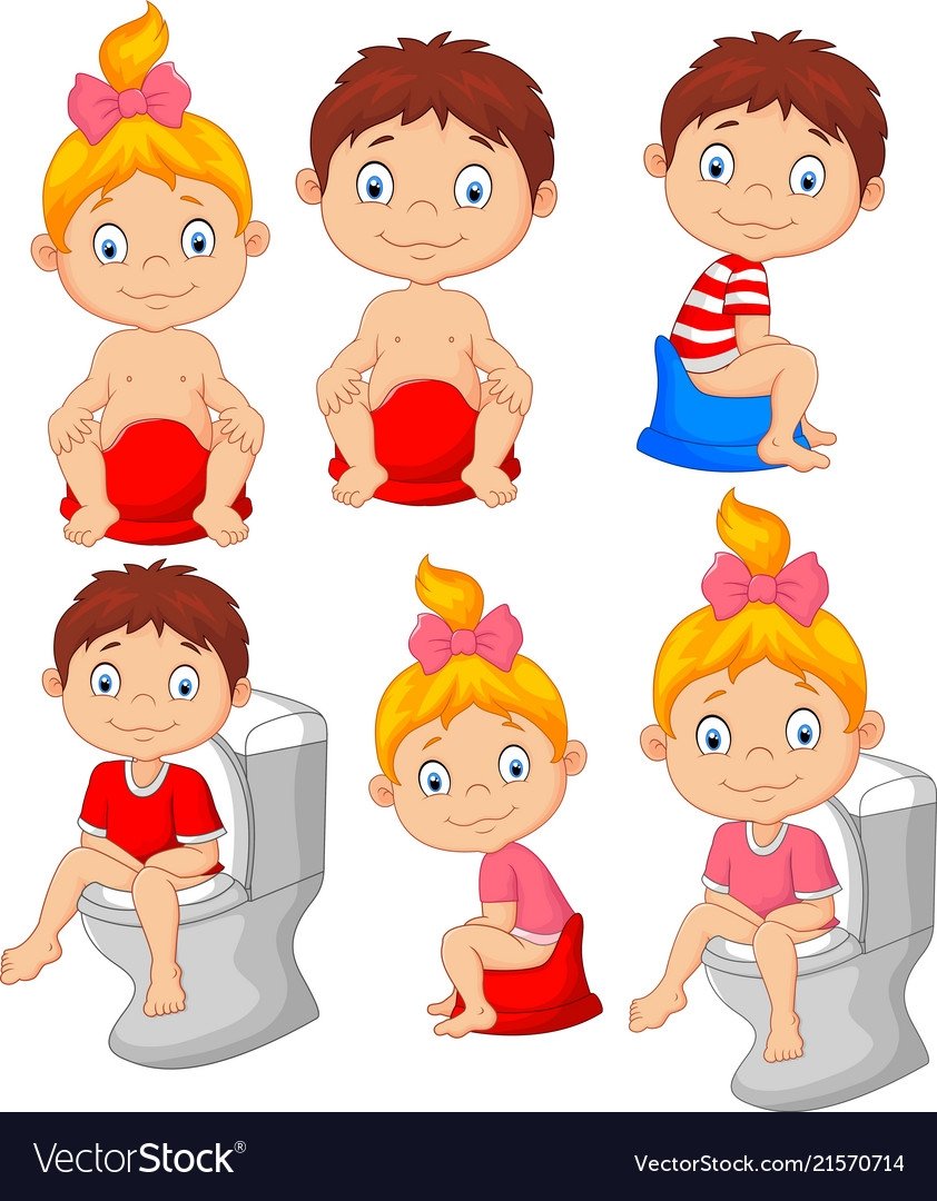 Мальчик и девочка на горшке