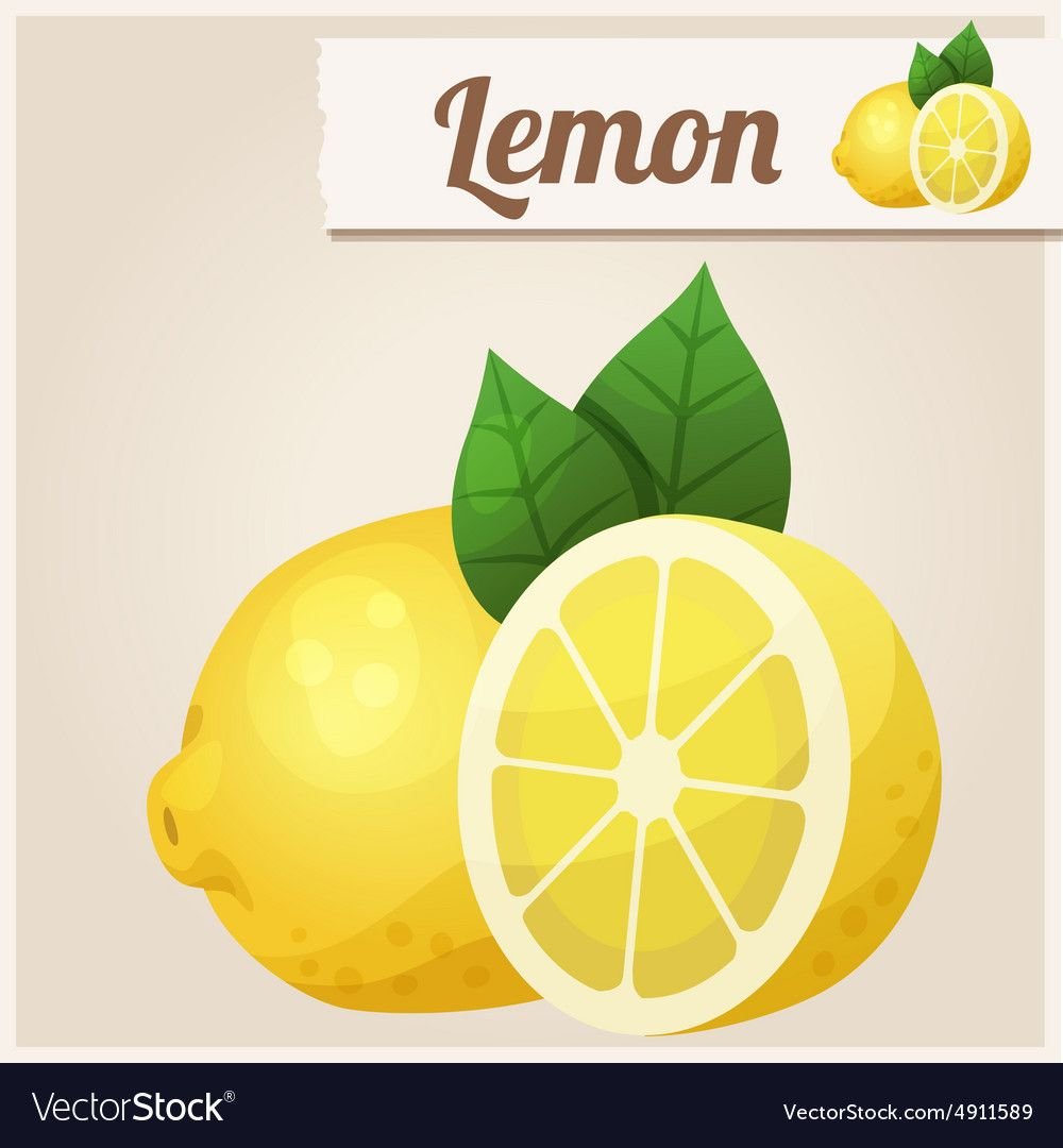 Мультяшные лимоны на белом фоне