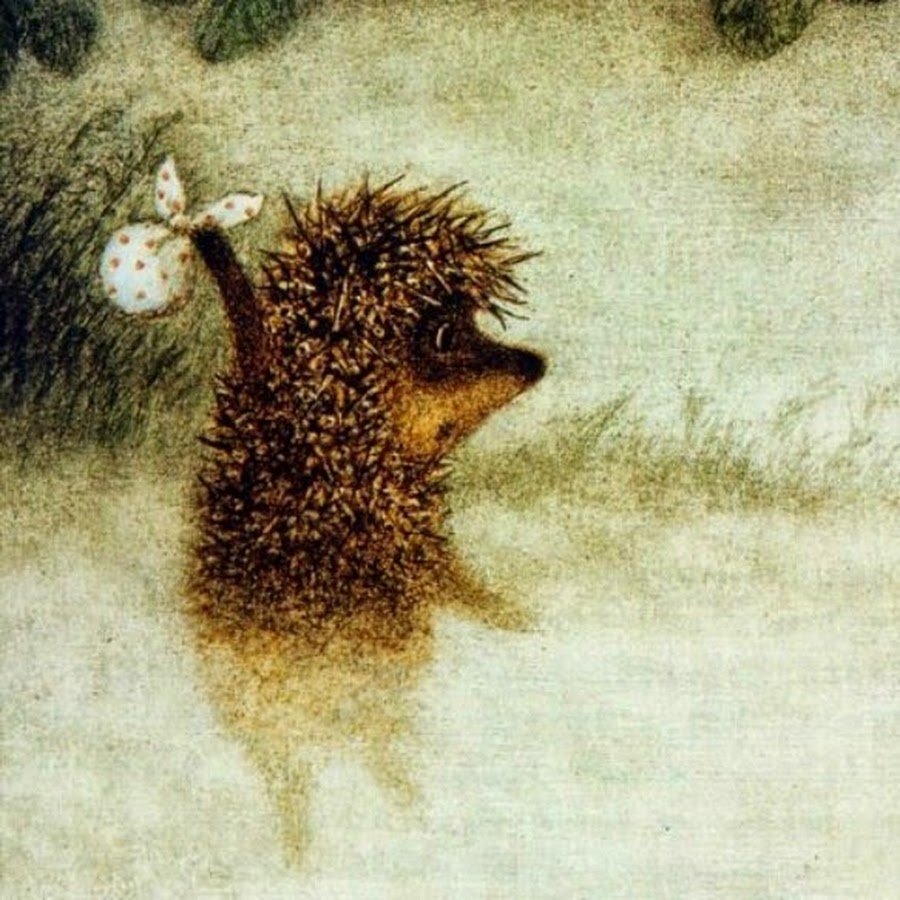 Ежик с узелком на палочке