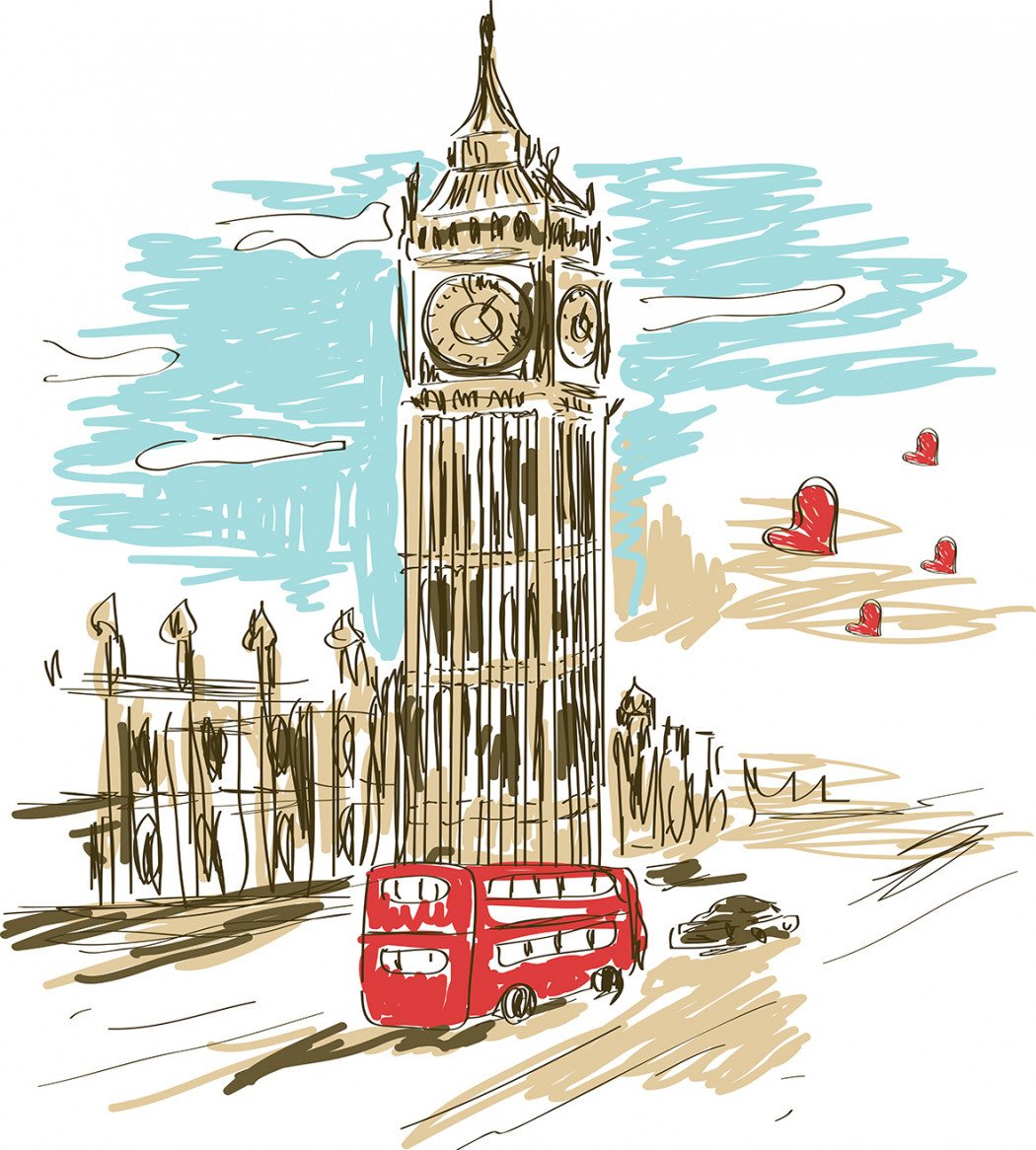 Лондонский Биг Бен скейч