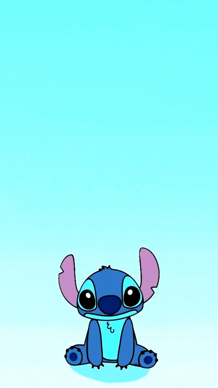 Милые Стича на синим фоне