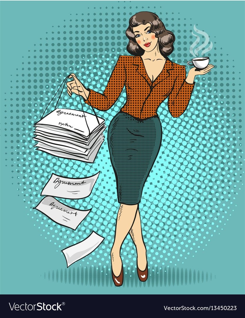 Поп арт деловая женщина