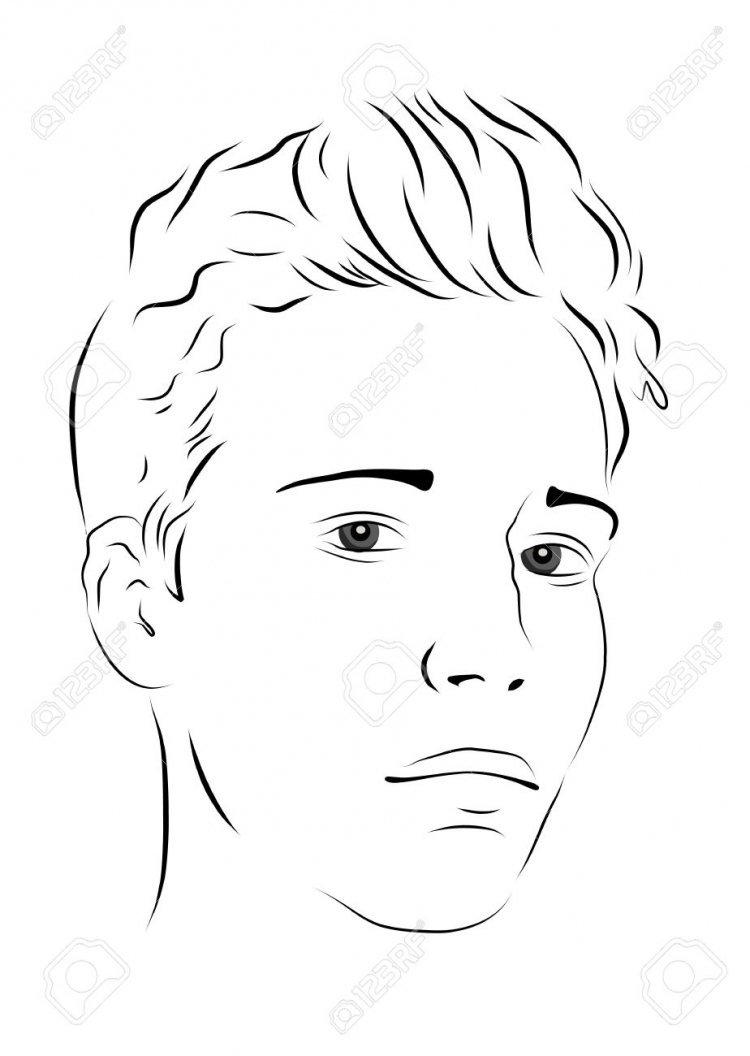 Контурное лицо мужчины