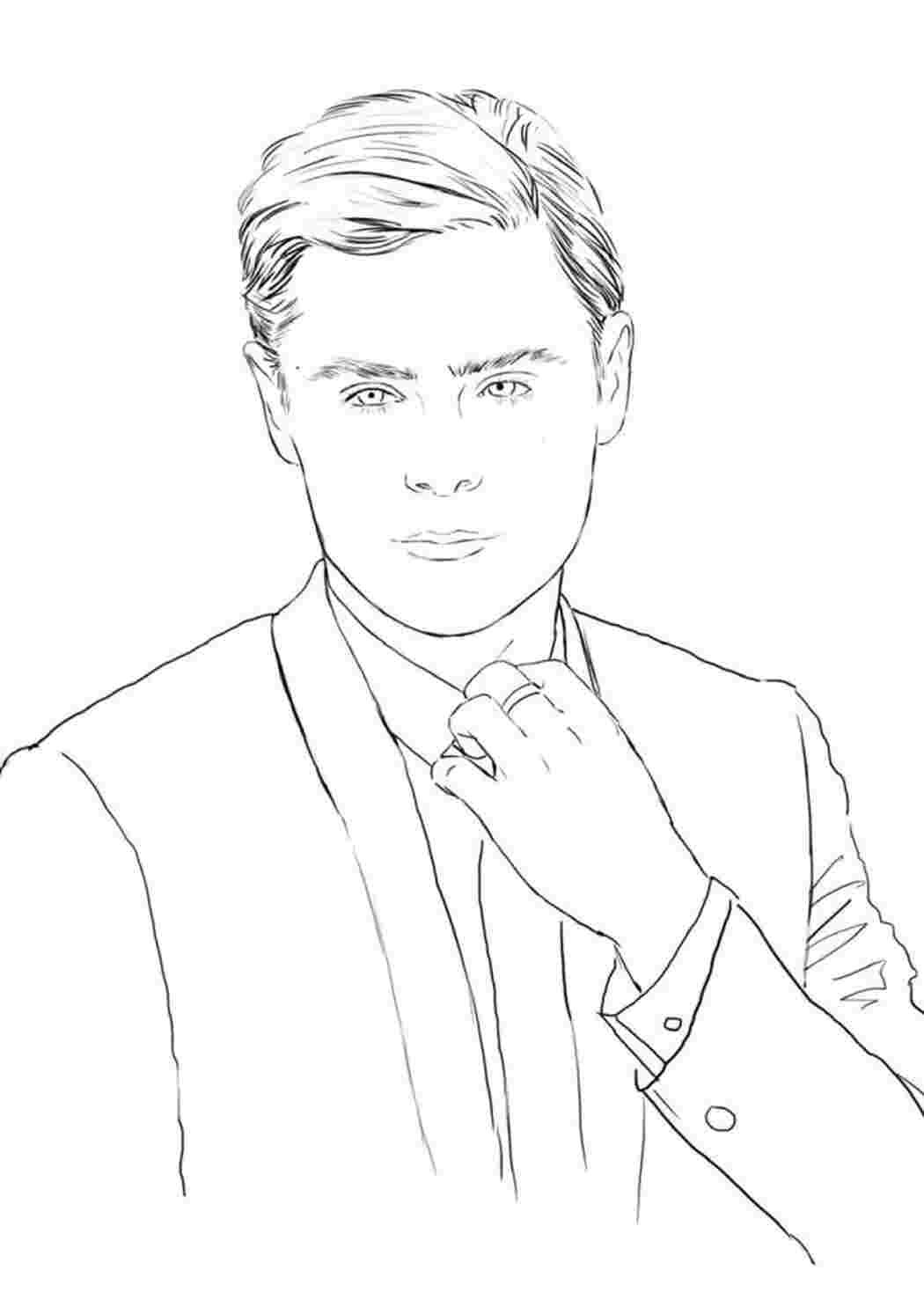 Раскраска портрет мужчины