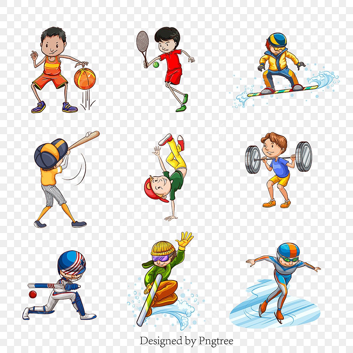 Виды спорта на прозрачном фоне