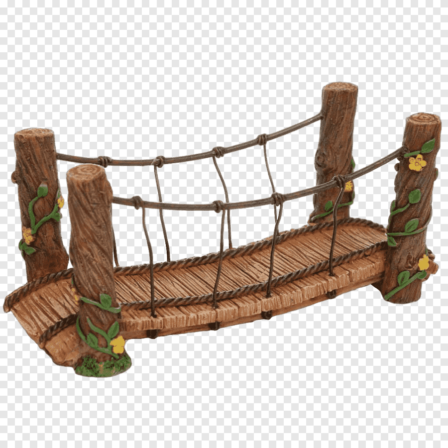 Деревянный мостик на прозрачном фоне