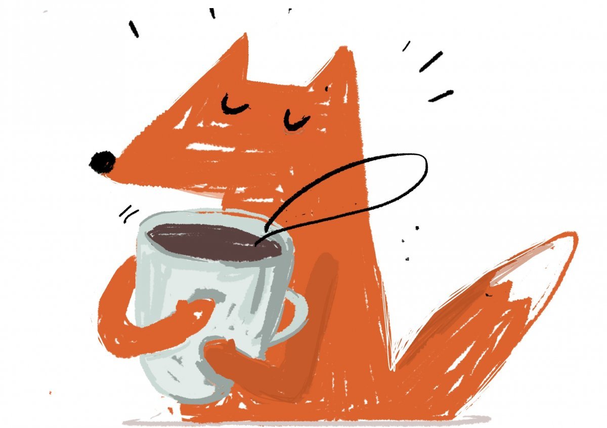 Лиса пьет чай