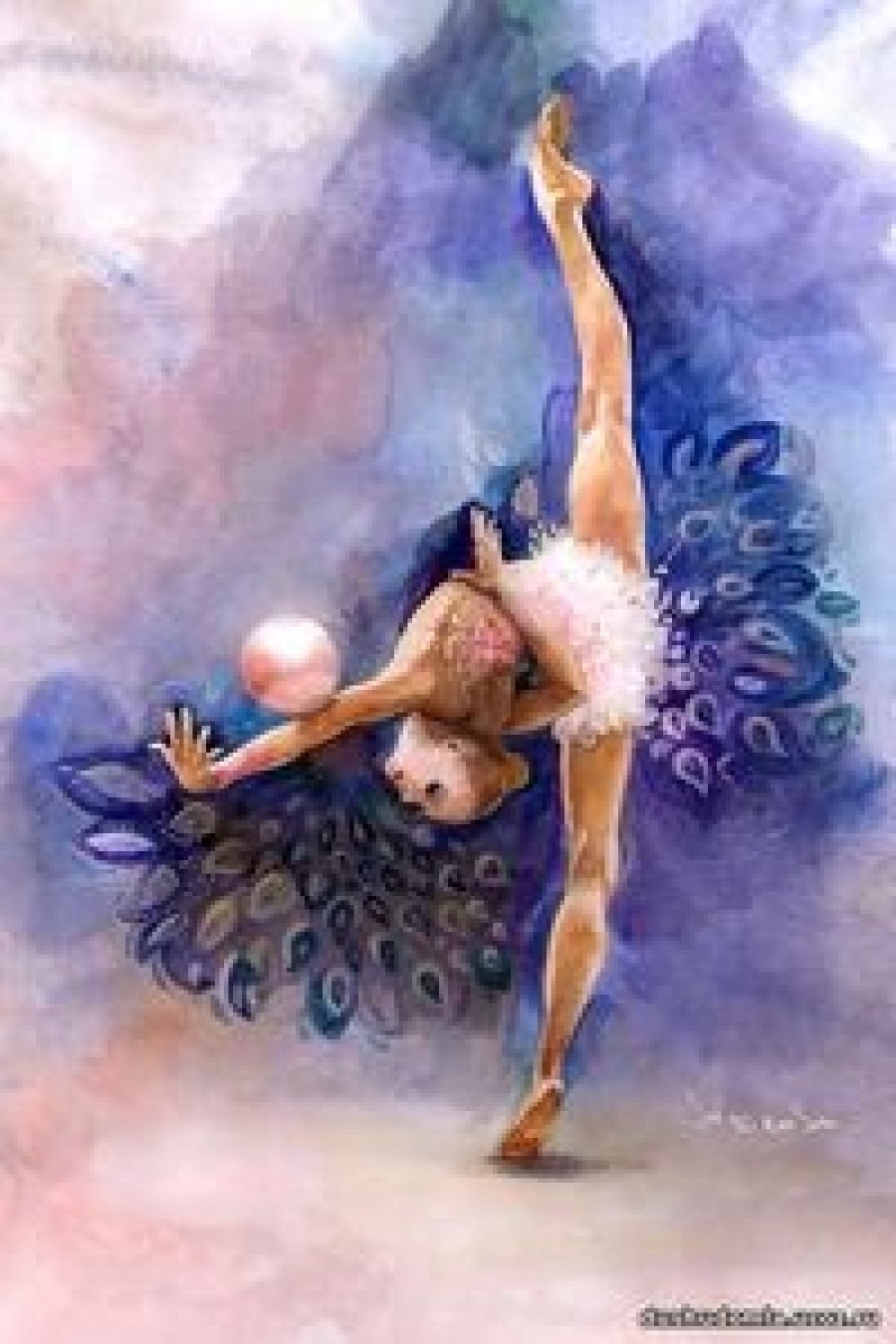 Гимнастка акварель