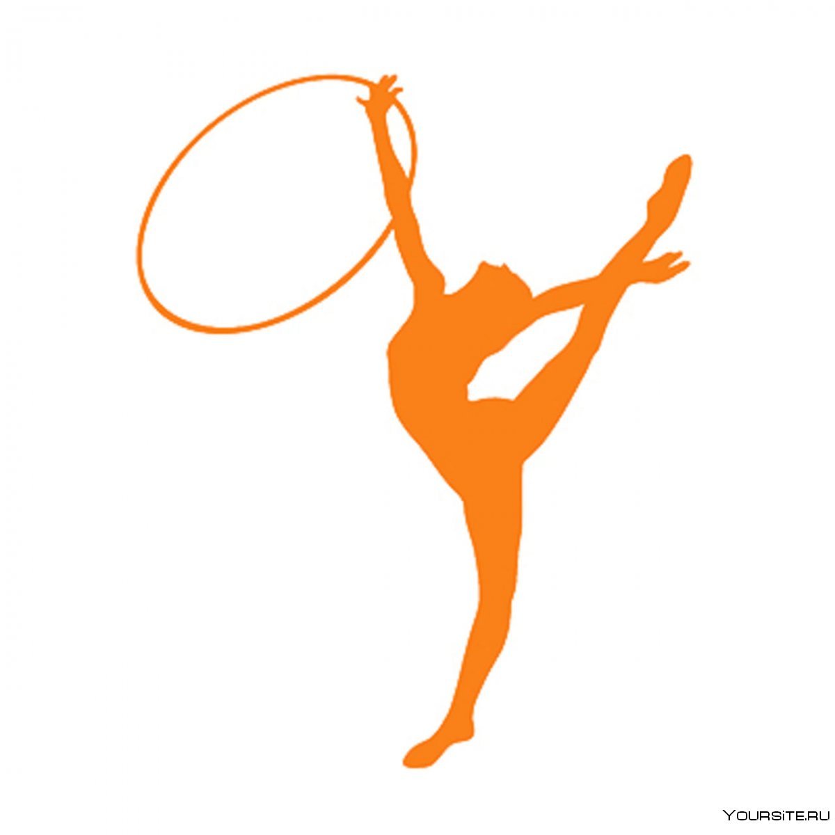 Гимнастка с обручем силуэт