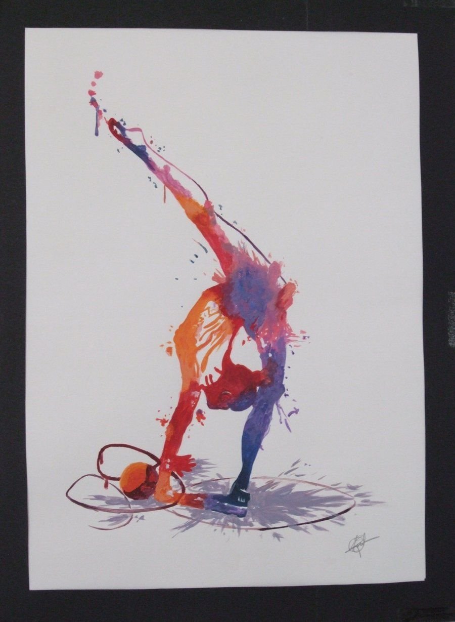 Гимнастка акварель