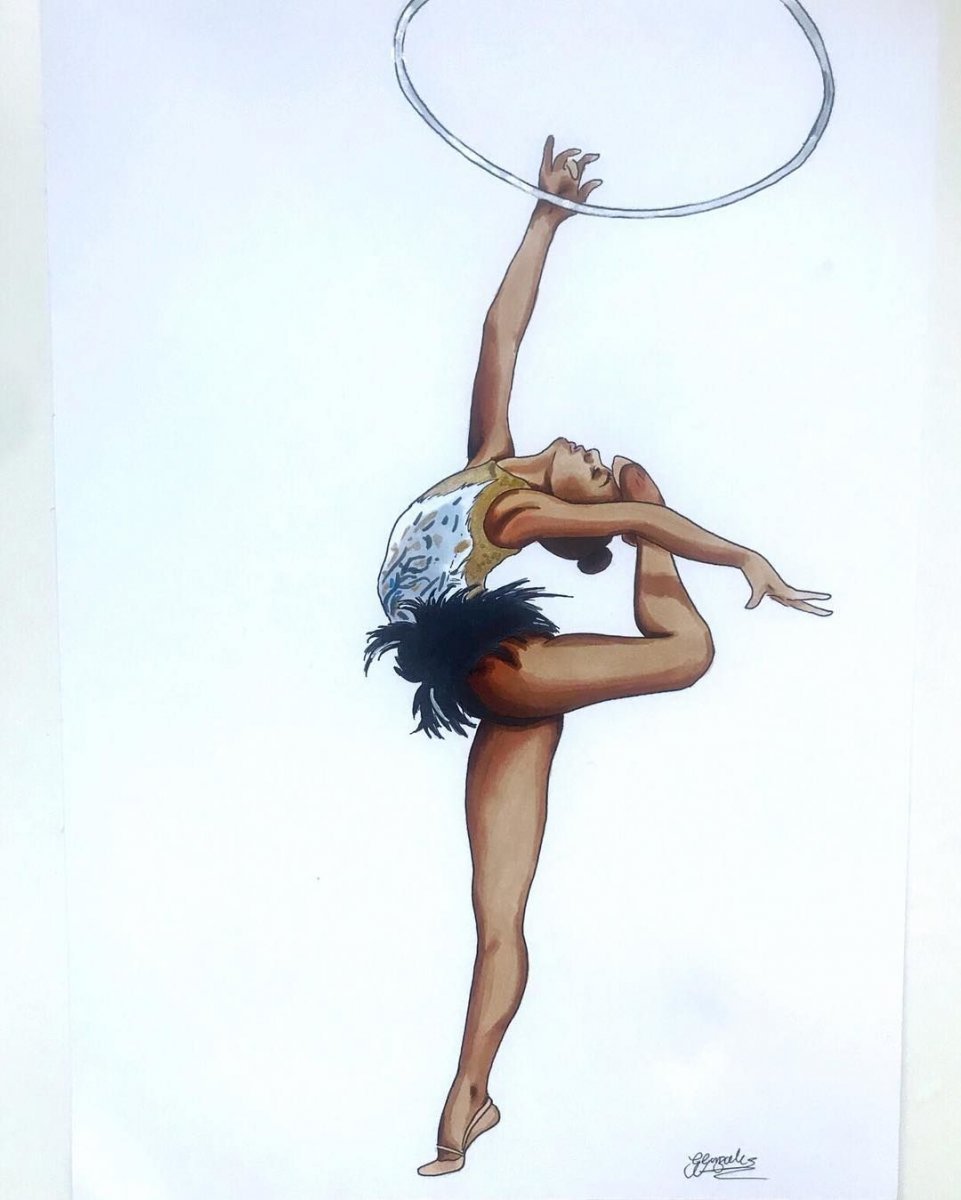 Рисунок гимнастки Дина Аверина