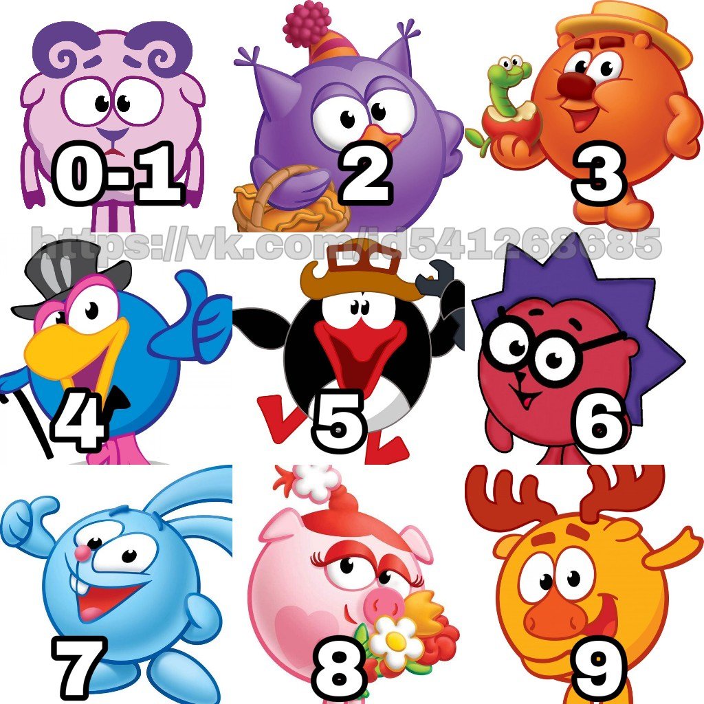 Цифры Смешарики
