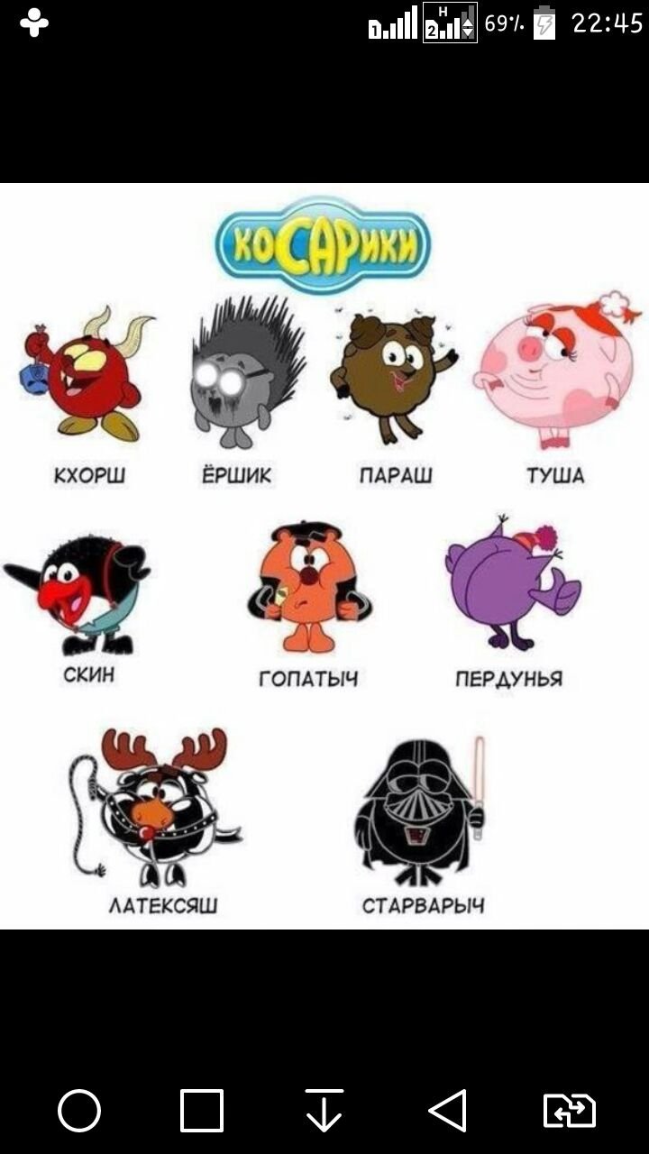 Смешные названия смешариков