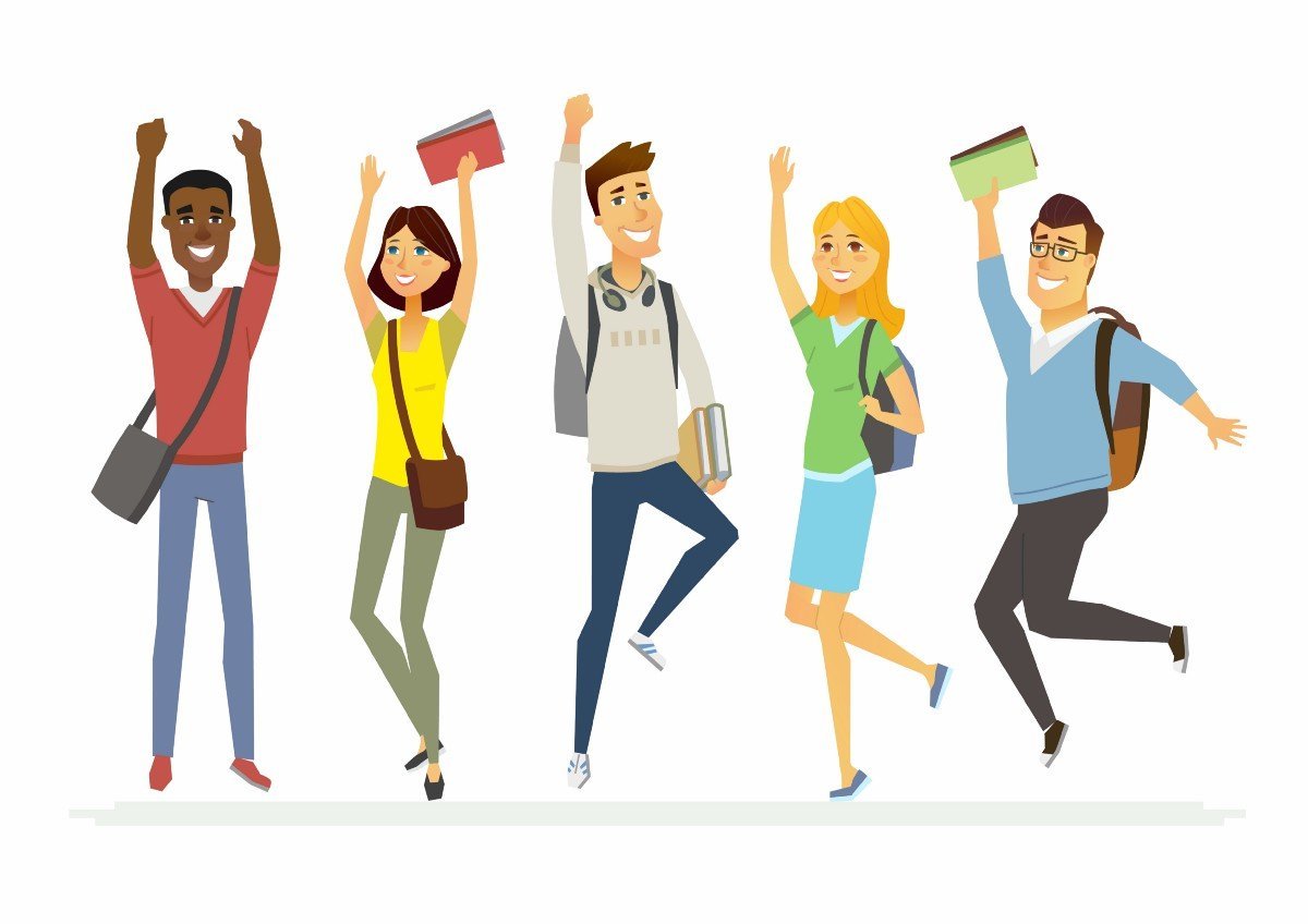 Нарисованный люди студенты