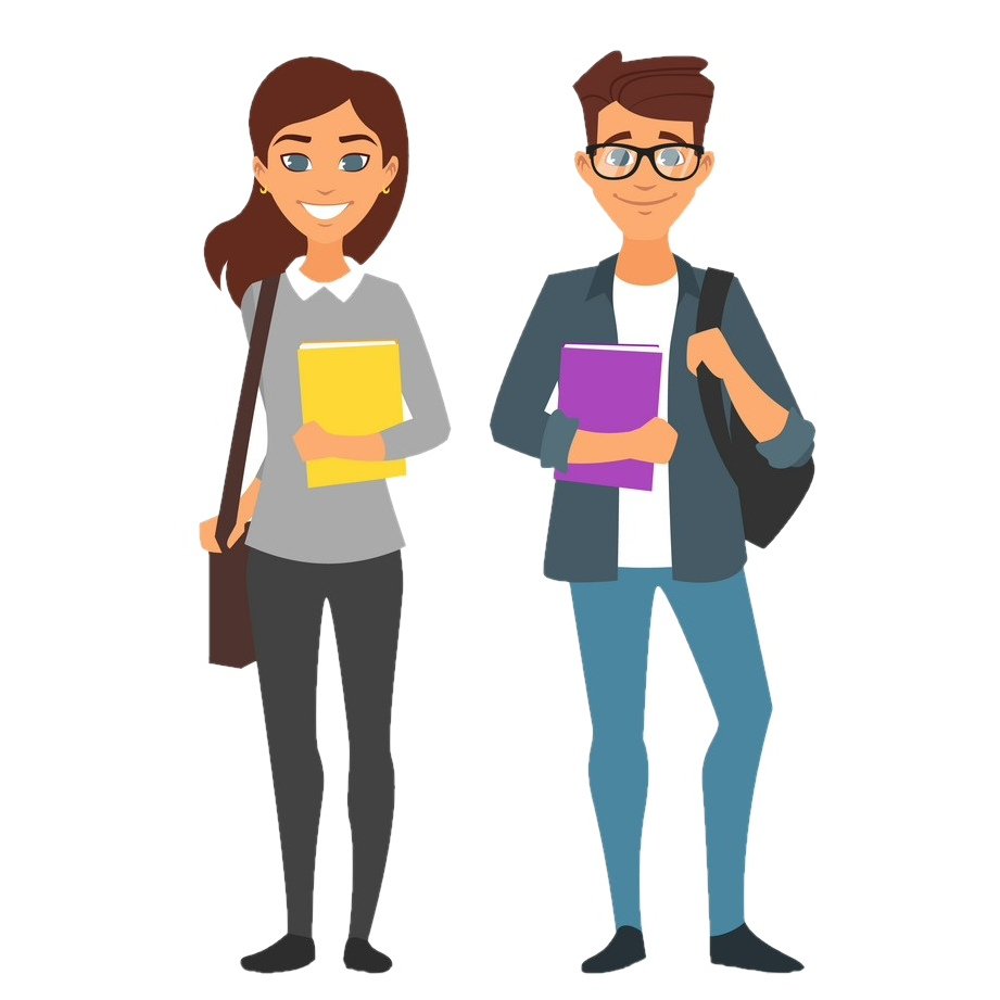 Студент в мультяшном стиле