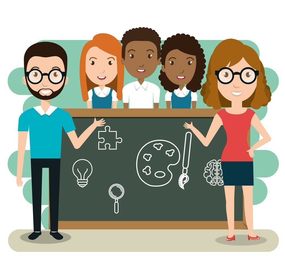 Студент и преподаватель клипарт