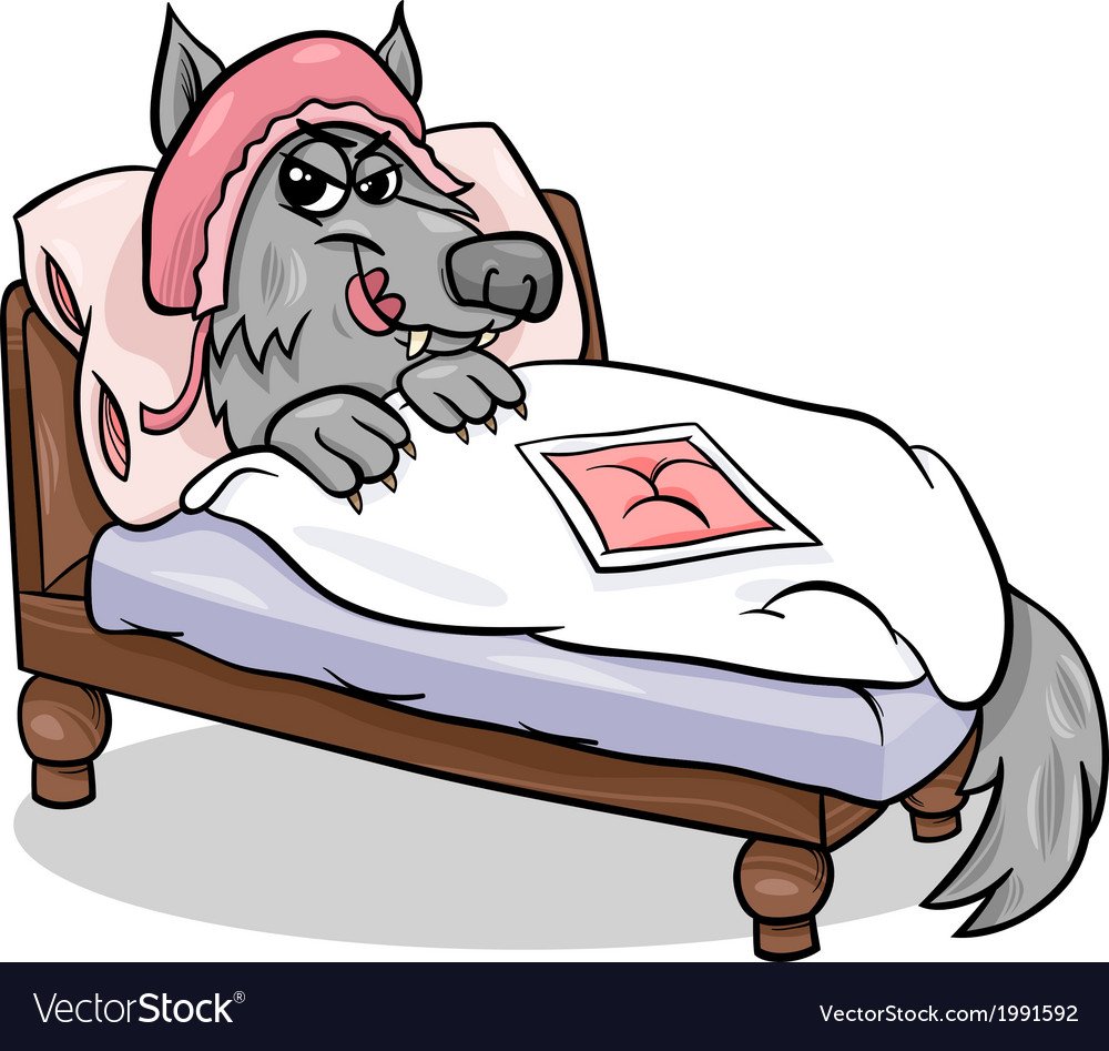 Красная шапочка волк в постели